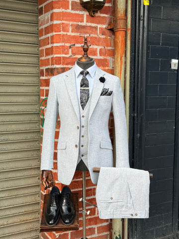 Jude - Tailored 3PC Suit Silver
