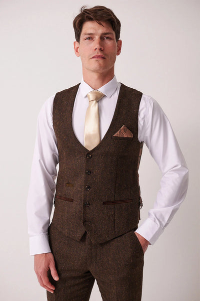 DEAN - Brown Tweed Waistcoat