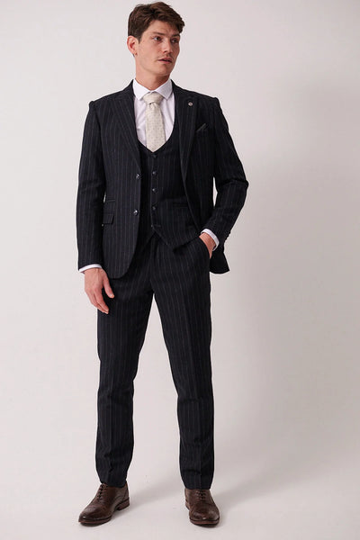 HANSON - Navy Tweed Pinstripe Blazer