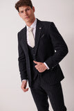HANSON - Navy Tweed Pinstripe Three Piece Suit