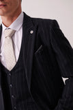 HANSON - Navy Tweed Pinstripe Blazer