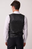 HANSON - Navy Tweed Pinstripe Waistcoat
