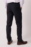 HANSON - Navy Tweed Pinstripe Trousers