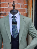 Miami Sage Three Piece Suit with Kelvin Navy DB Waistcoat