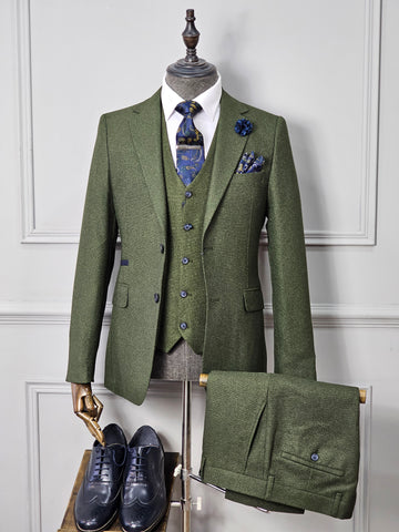 Fratelli Olive - OLIVE SINGLE BREASTED WAISTCOAT