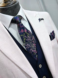 Tropez Mauve -  Suit With Navy Tropez Trousers  & Waistcoat