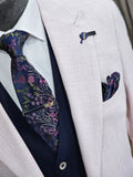 Tropez Mauve -  Suit With Navy Tropez Trousers  & Waistcoat