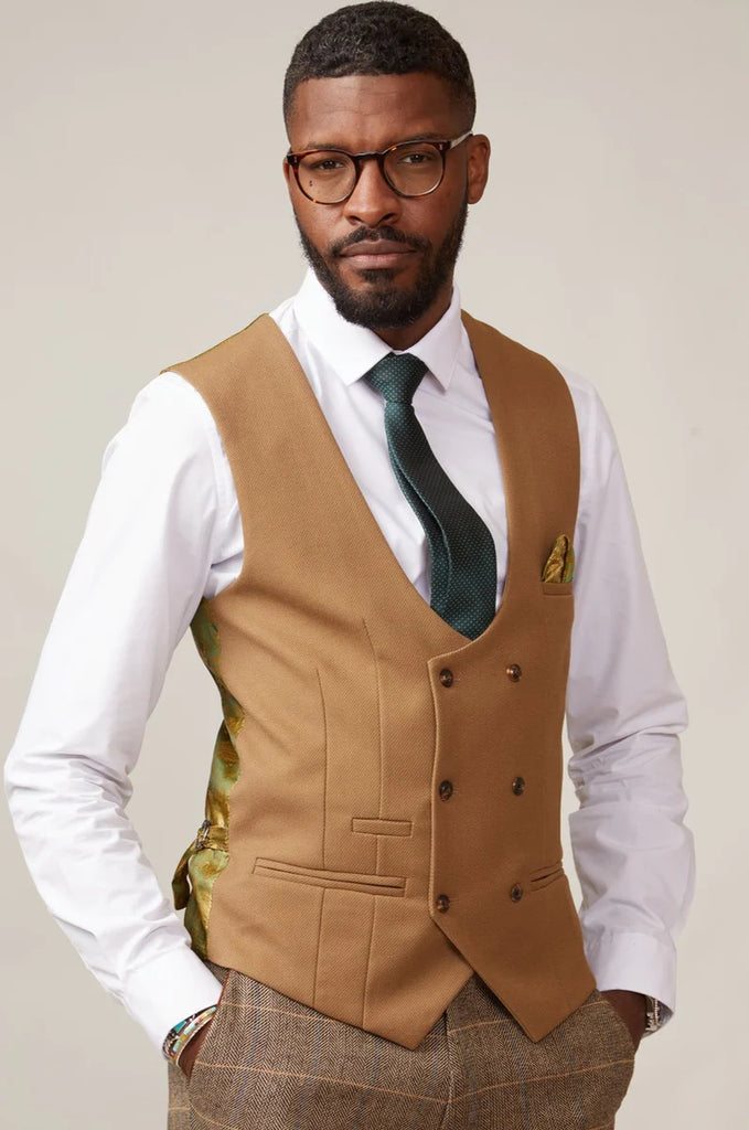 Gold double breasted waistcoat sale