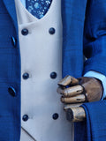 JERRY - Blue Check Suit with Kelvin D/B Stone Waistcoat