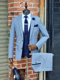 BROMLEY - SKY 3PC WITH NAVY BROMLEY Waistcoat