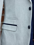 BROMLEY - STONE 3PC WITH NAVY BROMLEY Waistcoat & Trousers