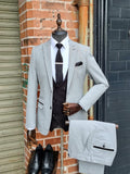 BROMLEY - Silver 3PC WITH Black Kelvin D/B Waistcoat