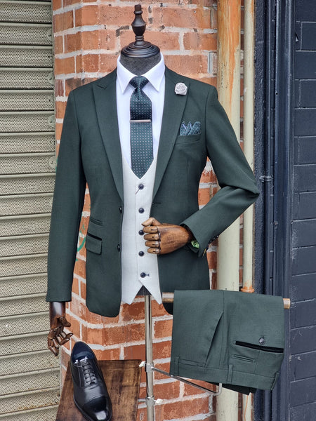 BROMLEY - OLIVE SUIT WITH STONE BROMLEY Waistcoat