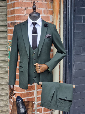 BROMLEY - OLIVE 3PC Suit