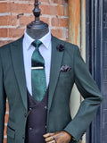 BROMLEY - OLIVE SUIT WITH KELVIN BLACK D/B Waistcoat
