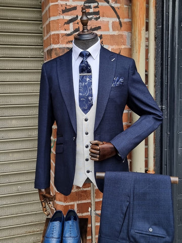 Caridi Navy - Suit with Bromley Stone Waistcoat