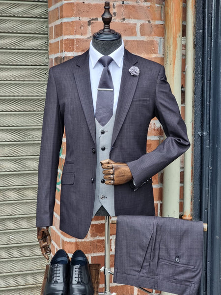 Seeba Graphite Three Piece Suit with Bromley Silver Waistcoat