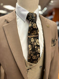 HM5- TAN SUIT With Elwood Houndstooth D/B Waistcoat