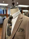 HM5- TAN SUIT With Elwood Houndstooth D/B Waistcoat