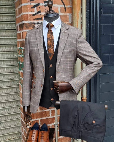 Ray Tan - 3PC Suit with Max Black Waistcoat/Trousers