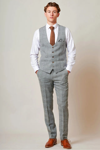 KRIS - Silver Grey Tweed Waistcoat