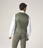 Jude - Tailored Waistcoat Sage Tweed Herringbone