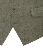 Jude - Tailored Waistcoat Sage Tweed Herringbone