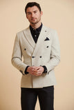 Grant - Beige Double Breasted Blazer