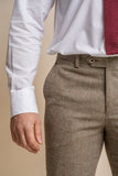 Gaston Sage Tweed Slim Fit Trousers