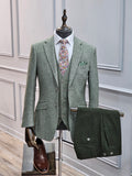 Jude - Tailored Sage Suit with Olive Trousers
