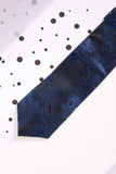 Childrens Navy Paisley Print Tie