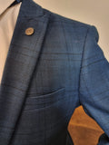 JERRY - Blue Check Suit with Grey Waistcoat