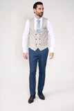 KELVIN - STONE DOUBLE BREASTED WAISTCOAT