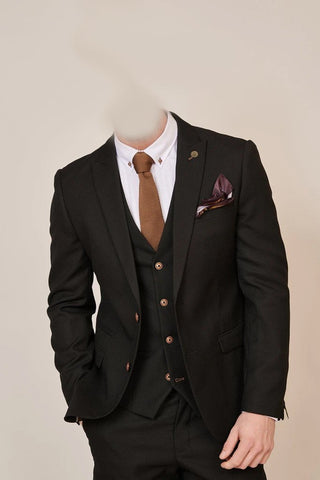 MAX - BLACK BLAZER WITH CONTRAST BUTTONS