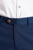 MAX - ROYAL BLUE TROUSERS WITH CONTRAST BUTTONS
